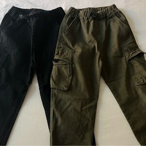Kids Boys Black and Army Green Cargo Pants